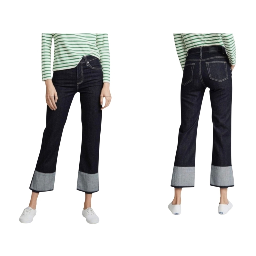 AG Adriano Goldschmied The Brett High Waisted Crop Straight Leg Jeans  Size 29